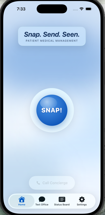 SnapSendSeen home screen